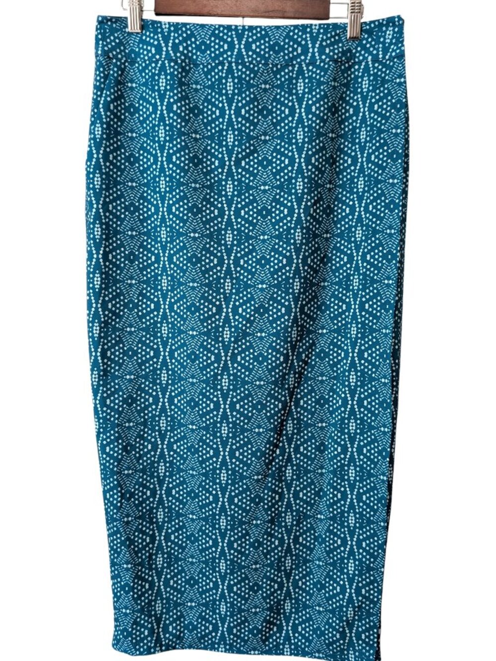 Ripskirt Womens Size M Playa Ocean Teal Blue Geometric Coverup Midi Wrap Skirt
